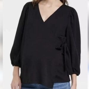 Maternity Wrap Top 3/4 Sleeves